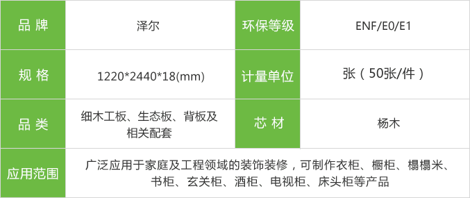 澤爾生態板參數